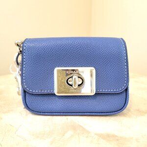 Coach Mini Turnlock Keychain Coin Purse in Periwinkle Leather - NWT